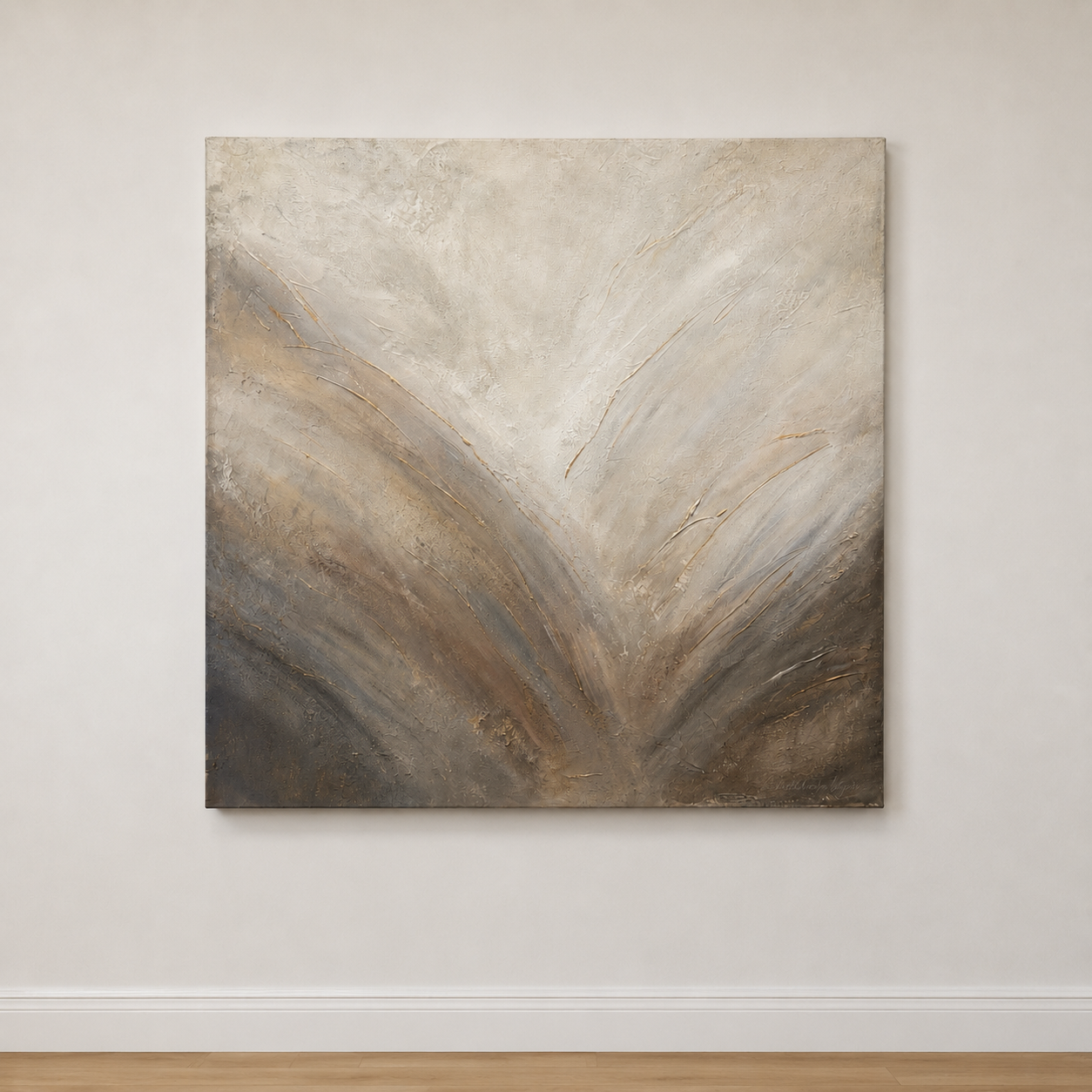 Strata I – Light | Soft Abstract Fine Art Print | Gold Accent Wall Art for Calm Spaces | Instant Download