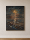Waiting Light | Dramatic Seascape Fine Art Print | Dark Sky Hope Wall Art | Instant Download